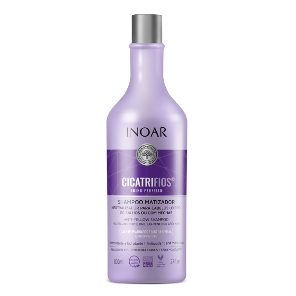 INOAR CicatriFios Perfect Blond Shampoo - šampoon blondidele juustele, 800 ml