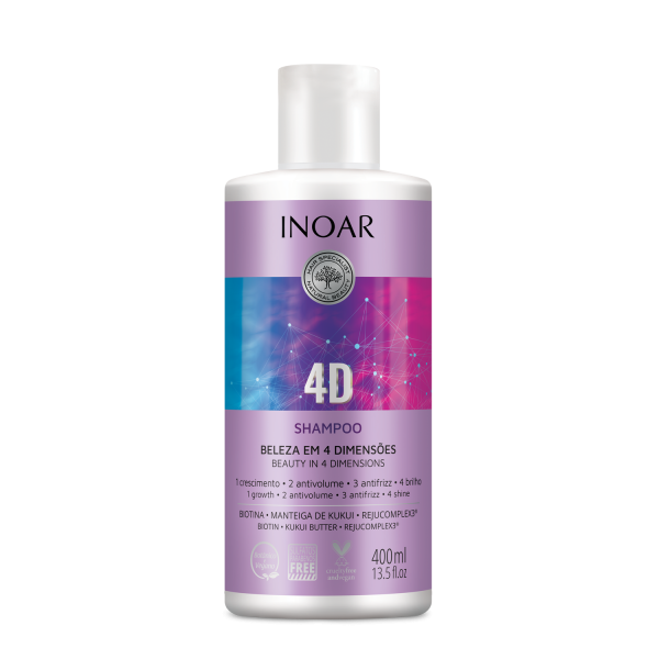 INOAR 4D Shampoo - 4-mõõtmeline šampoon, 400 ml