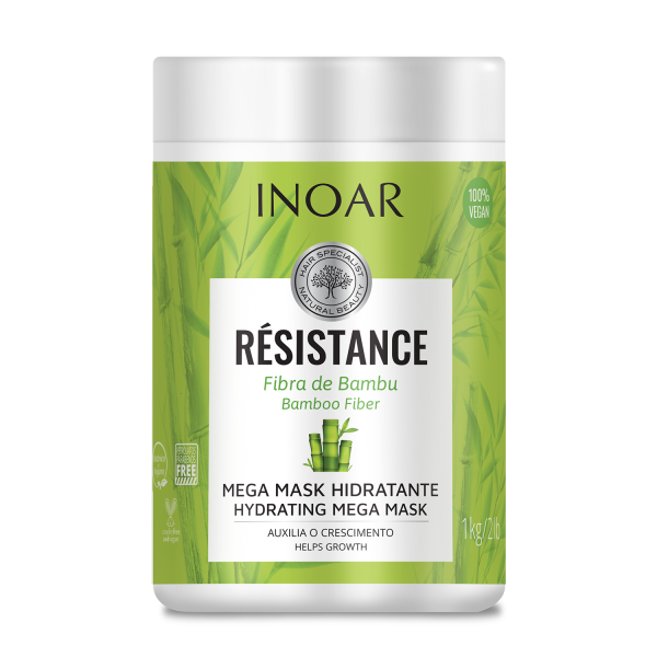 INOAR Resistance Fibra de Bambu Mask - tugevdav ja sära andev mask, 1000 g