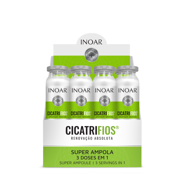 INOAR CicatriFios Super Ampoule - juuksestruktuuri taastav ampull, 12x45 ml