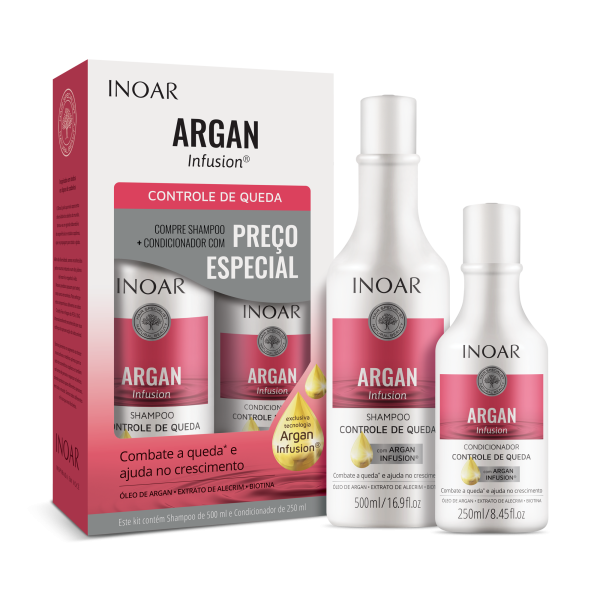 INOAR Argan Infusion Loss Control Duo Kit - vahendid juuste väljalangemise peatamiseks, 500 ml+250 ml