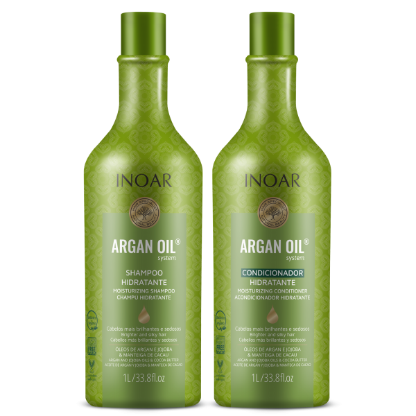 INOAR Argan Oil Duo Kit - intensiivselt niisutav komplekt argaaniaõliga, 2x1000 ml