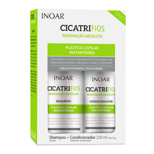 INOAR CicatriFios Duo Kit - juuksestruktuuri taastav komplekt, 2x250 ml