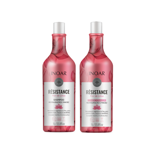 INOAR Resistance Flor de Lotus Duo Kit - juuste niisutav komplekt, 2x1000 ml