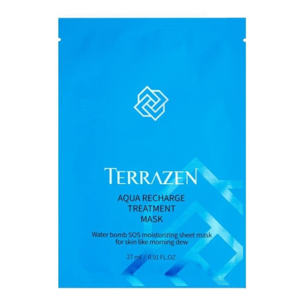 Terrazen Aqua Recharge Treatment Mask leht, niisutav näomask kuivale näonahale, 27 ml