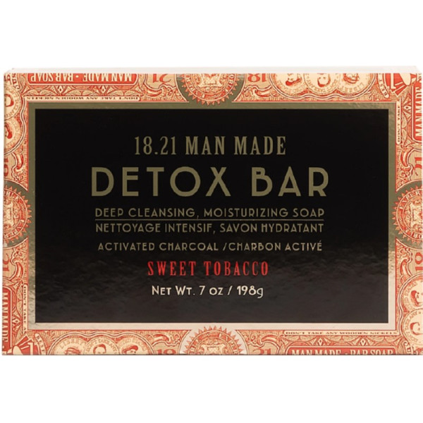 18.21 Man Made Detox Bar Soap Sweet Tobacco puhastusseep meestele, sobib näole ja kehale, 198 g