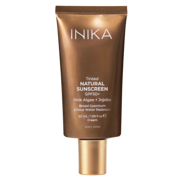 INIKA Organic Tinted Natural Sunscreen Naturaalne kaitsev näokreem värviga SPF 50+, 50 ml