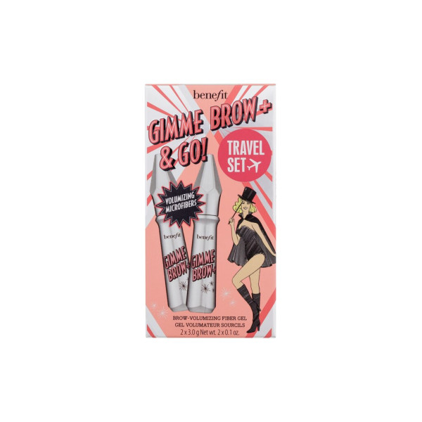  Benefit Gimme Brow+ & Go Brow Volumizing Fibre Gel Set kulmugeelikomplekt, toon: 3 Neutral Light Brown, 2 x 3 g