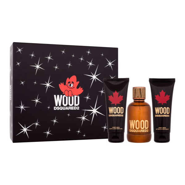 Dsquared2 Wood komplekt meestele (EDT, 100 ml + dušigeel, 100 ml + habemeajamisjärgne palsam, 100 ml)