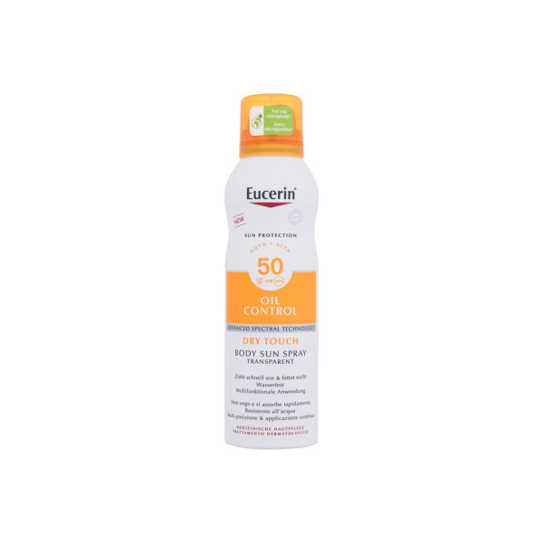 Eucerin Sun Oil Control Body Sun Spray Dry Touch Sun Body Lotion SPF 50 pihustatav päikesekreem, 200 ml