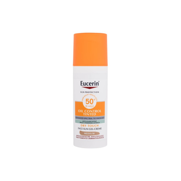 Eucerin Sun Oil Control Tinted Sun Gel Cream SPF 50+ päikesekreem, toon: Medium, 50 ml