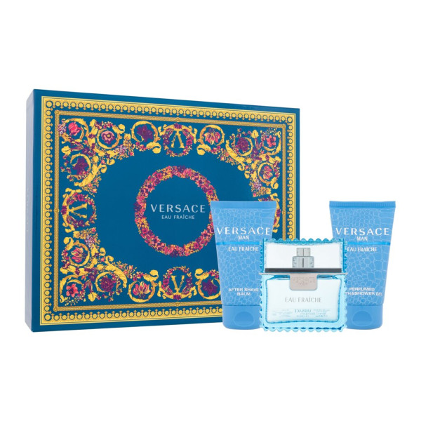 Versace Man Eau Fraiche komplekt meestele (EDT, 50 ml + dušigeel, 50 ml + habemeajamisjärgne palsam, 50 ml)