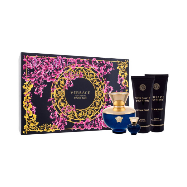 Versace Pour Femme Dylan Blue komplekt naistele (EDP, 100 ml + EDP, 5 ml + kehakreem, 100 ml + dušigeel, 100 ml)