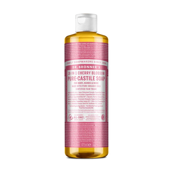 Dr. Bronner's 18-in-1 Liquid Soap Cherry Blossom, 475 ml