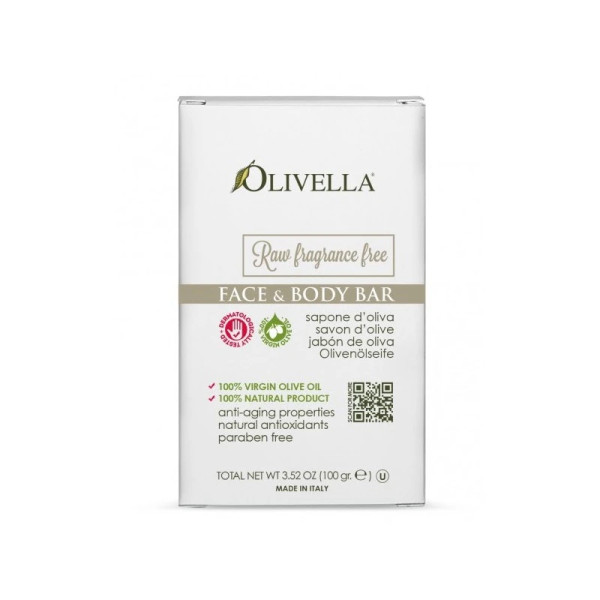 Olivella Raw Fragrance Free face & body bar 100g