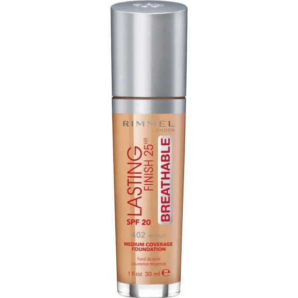 Rimmel Lasting Finish 25Hr Breathable Foundation 402 Bronze, 30 ml