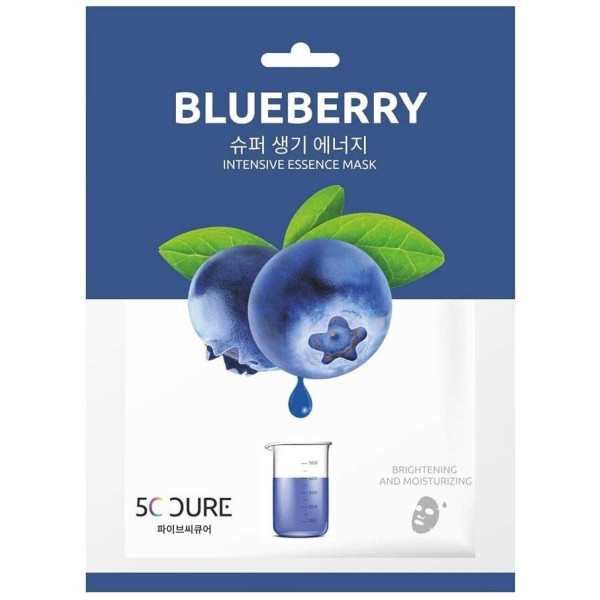 5C Cure Blueberry Intensive Essence Mask lehe-näomask mustikaekstraktiga, 1 tk.