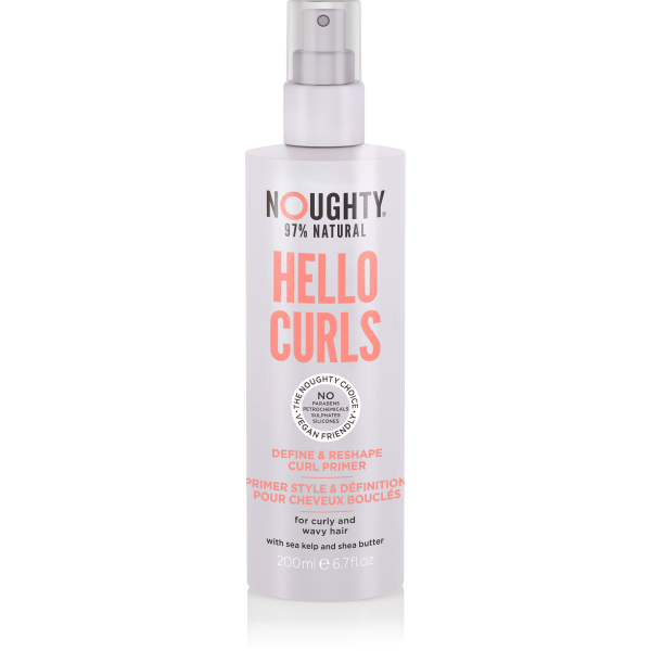 Noughty Hello Curls Primer pihustatav soenguvahend lokkis ja lainelistele juustele merevetikaekstraktide ja võipuuõliga, 200ml