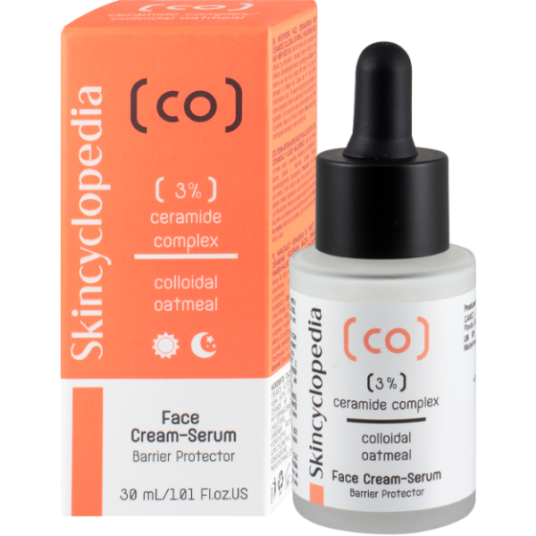 Skincyclopedia Face Cream-Serum Barrier Protector niisutav näoseerum 3% keramiidkompleksi ja kolloidse kaerahelbega, 30 ml