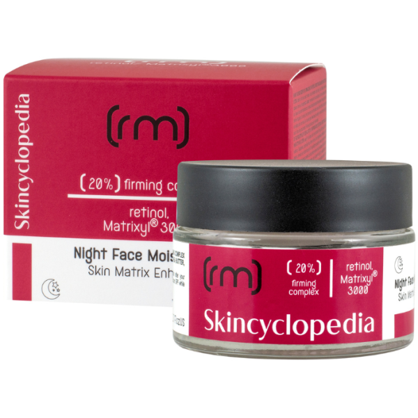 Skincyclopedia Night Face Moisturizer öine niisutav näokreem 20% pinguldava kompleksiga, retinool, Matrixyl® 3000 kompleks, skvaleen, 50 ml