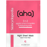 Skincyclopedia Night Sheet Mask Multi-Acid Peel kooriv lehtmask AHA ja PHA hapetega 5%, 1 tk.