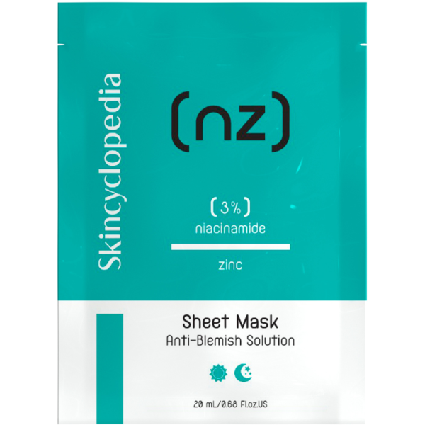 Skincyclopedia Sheet Mask Anti-Blemish Solution lehtmask rasusele nahale niatsiinamiidi ja tsingiga, 1 tk.