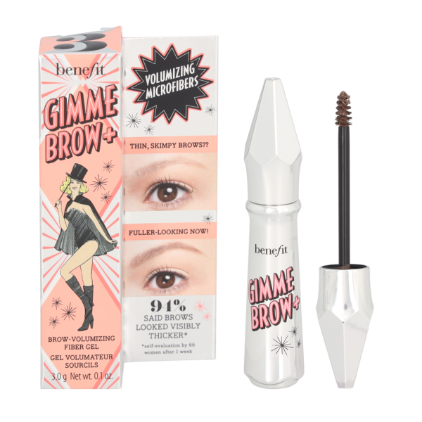 Benefit Gimme Brow+ Brow-Volumising Fibre Gel kulmugeel, toon: 3 Neutral Light Brown, 3 g