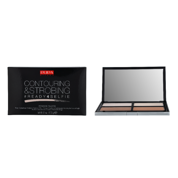 Pupa #READY4SELFIE Contouring & Strobing Powder Palette kontuur- ja strobingpuudri palett, toon: 001-Light Skin, 17,5 g