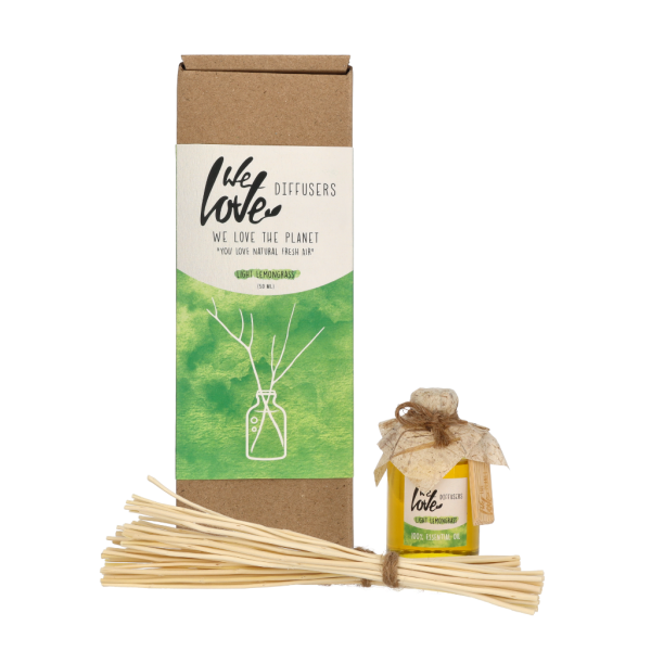 We Love The Planet Light Lemongrass 100% Essential Oil Diffuser pulkadega kodulõhn, 50 ml