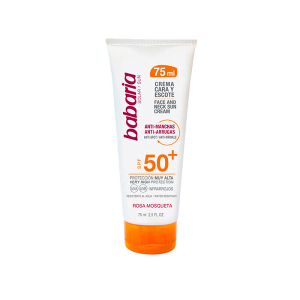 Babaria Rosehip Facial Sun Cream SPF50+ päikesekreem näole ja kaelale, 75 ml