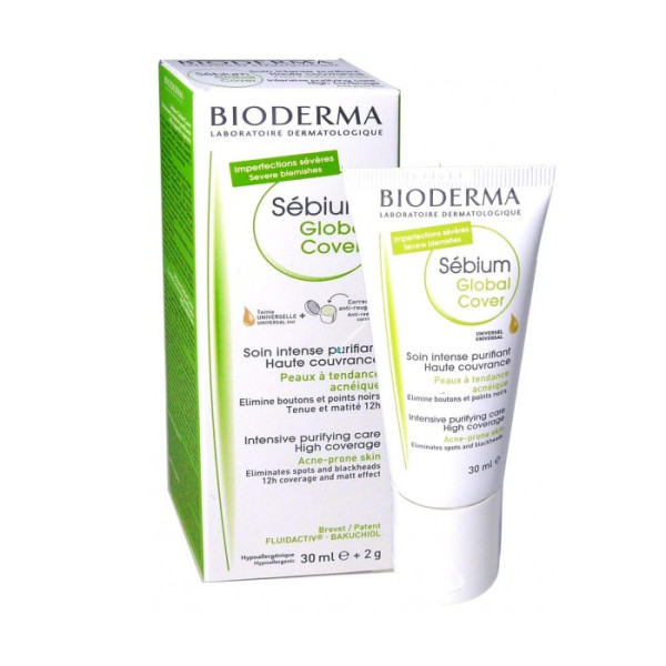 Bioderma Sebium Global Cover maskeeriv näokreem probleemsele nahale, 30 ml