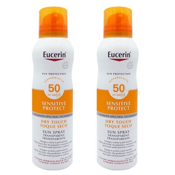 Eucerin Sun Spray Oil Control Dry Touch SPF 50 kaitsev kehasprei päikese eest, 2 x 200 ml 