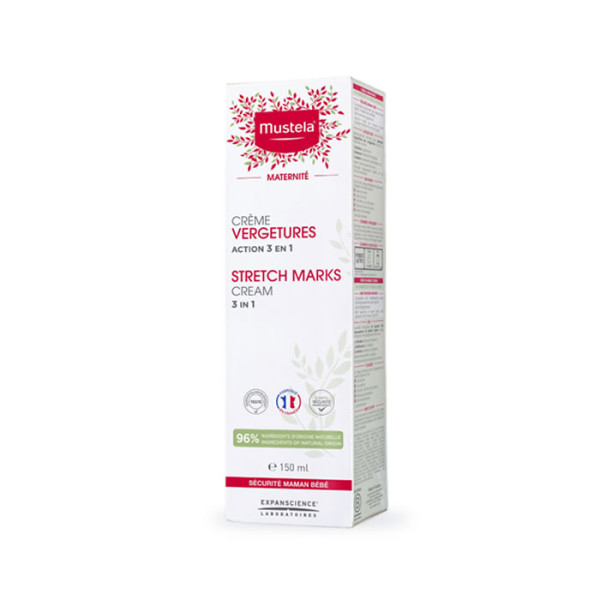 Mustela Cream Prevention Stretch Marks Action 3 in 1 venitusarmide kreem, 150 ml