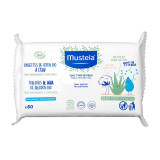 Mustela Organic Cotton Water Wipes orgaanilisest puuvillast niisked salvrätikud veega, 60 tk.