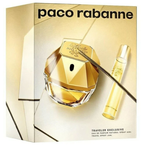 Paco Rabanne Lady Million Eau De Perfume Spray, 80 ml Set 2 Pieces