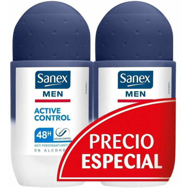 Sanex Men Active Control 48h Deodorant Roll On Duplo deodorant meestele, 2 x 50 ml