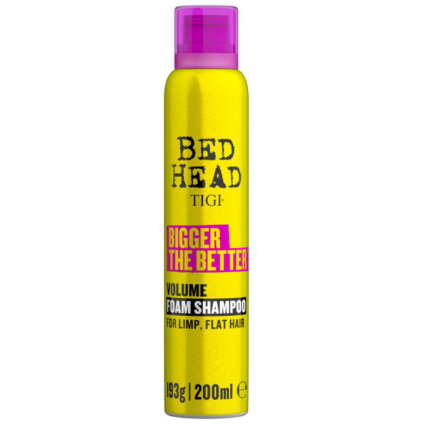 Tigi Bed Head Bigger The Better Volume Foam Shampoo volüümi andev vahtšampoon õhukestele ja õhukestele juustele, 200 ml