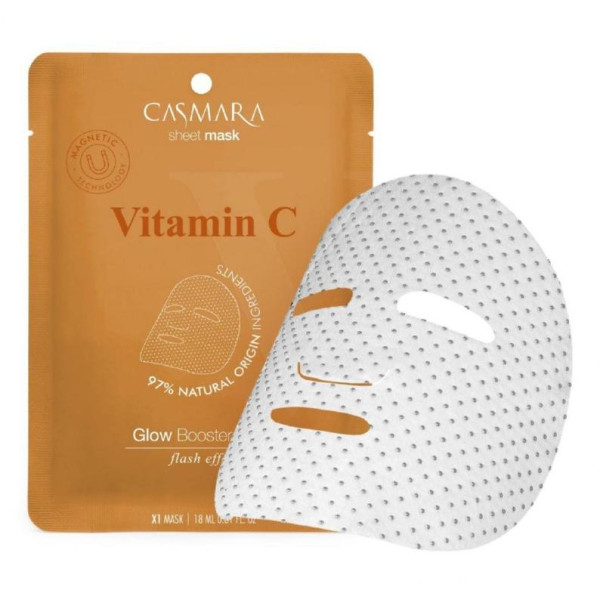 Casmara Glow Booster Sheet Mask C-vitamiini sära andev näomask C-vitamiini ja niatsiinamiidiga