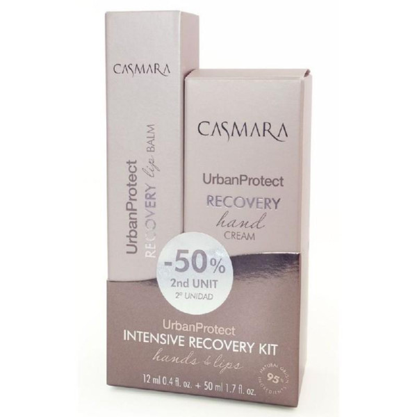 Casmara UrbanProtect Intensive Recovery Kit Hands & Lips komplekt käte ja huulte hooldamiseks: kätekreem, 50 ml ja huulepalsam, 12 ml