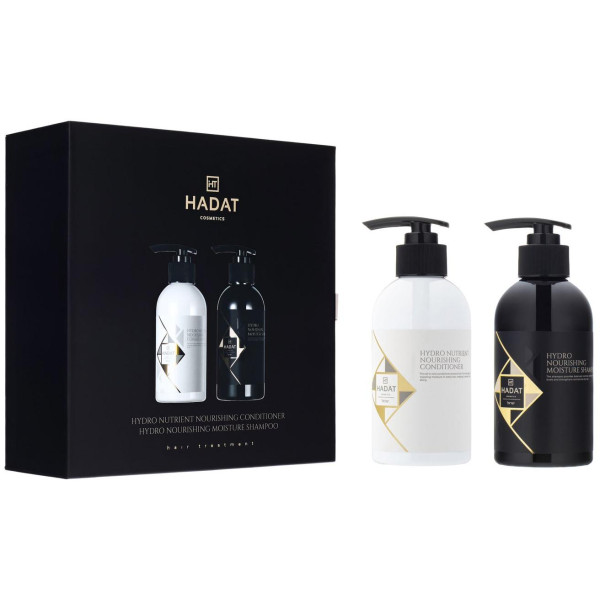 Hadat Cosmetics kinkekarp Hydro Nourishing Moisture Shampoo ja Nutrient Nourishing Conditioner juuksehoolduskomplekt