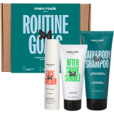 Men Rock ROUTINE GOALS Essential Grooming Routine Kit juuste- ja nahahooldustoodete komplekt meestele, 1 tk