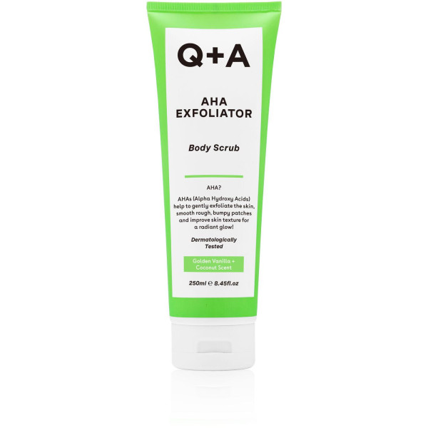 Q+A AHA Exfoliator Body Scrub Kehakoorija AHA happega, 250 ml