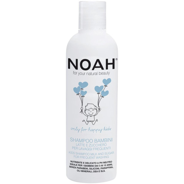 Noah Kids Shampoo Milk And Sugar For Frequnt Washing Laste toitev šampoon piima ja suhkruga sagedaseks pesemiseks, 250 ml 