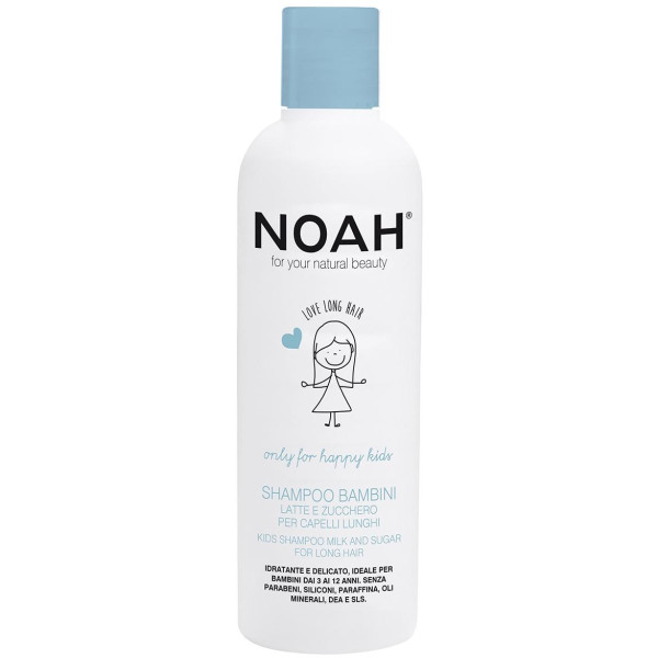 Noah Kids Shampoo Milk And Sugar For Long Hair Piima ja suhkruga lastešampoon pikkadele juustele, 250 ml