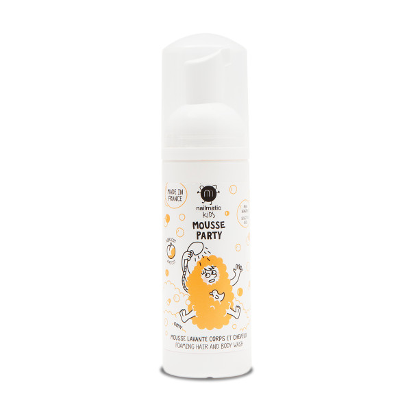 Nailmatic KIDS APRICOT Mousse Party Foaming Hair & Body Wash Vahutav juukse- ja kehapesuvahend, 150 ml