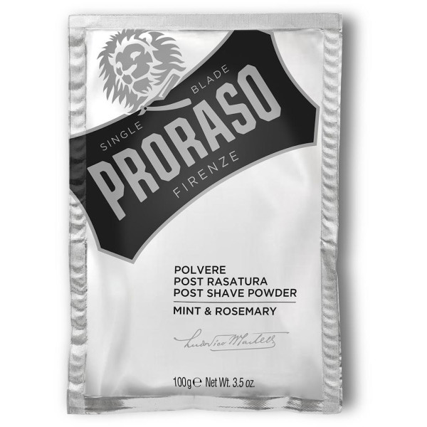 Proraso Post Shave Powder Mündi- ja rosmariinilõhnaline puuder pärast raseerimist, 100g