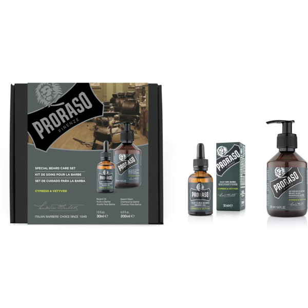 Proraso Duo Pack Cypress & Vetyver Beard Oil & Shampoo Habemehoolduskomplekt, 1tk