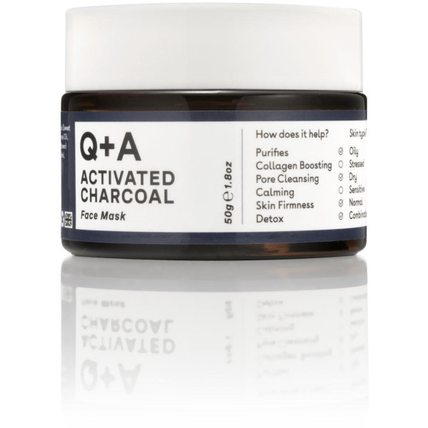 Q+A Activated Charcoal Detox Face Mask Puhastav näomask aktiivsöega, 50g