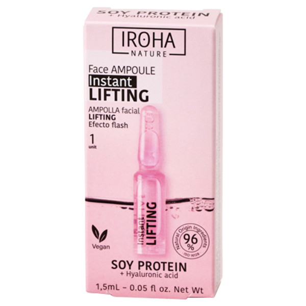 Kiiretoimeline näonahka pinguldav ampull Iroha Instant Flash Lifting Ampoule Shot, 1,5 ml