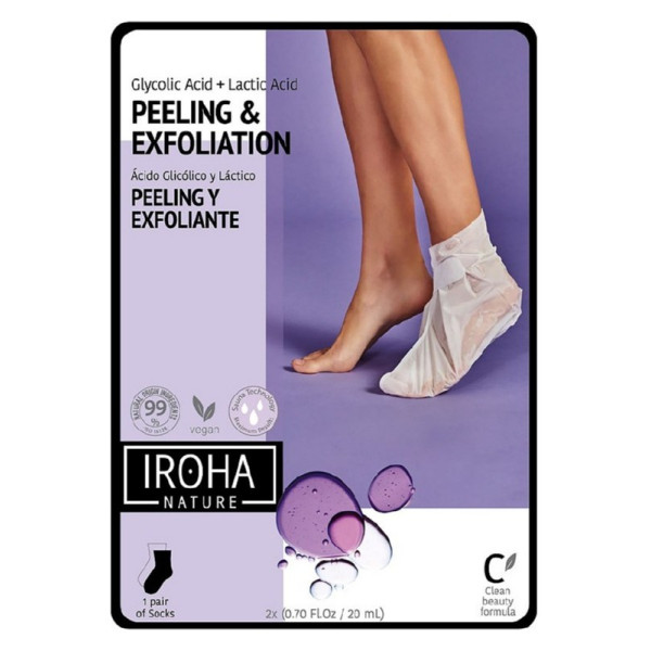 Professionaalne jalamask Iroha Exfoliating Lavender Foot Soks lavendliga, 1 paar